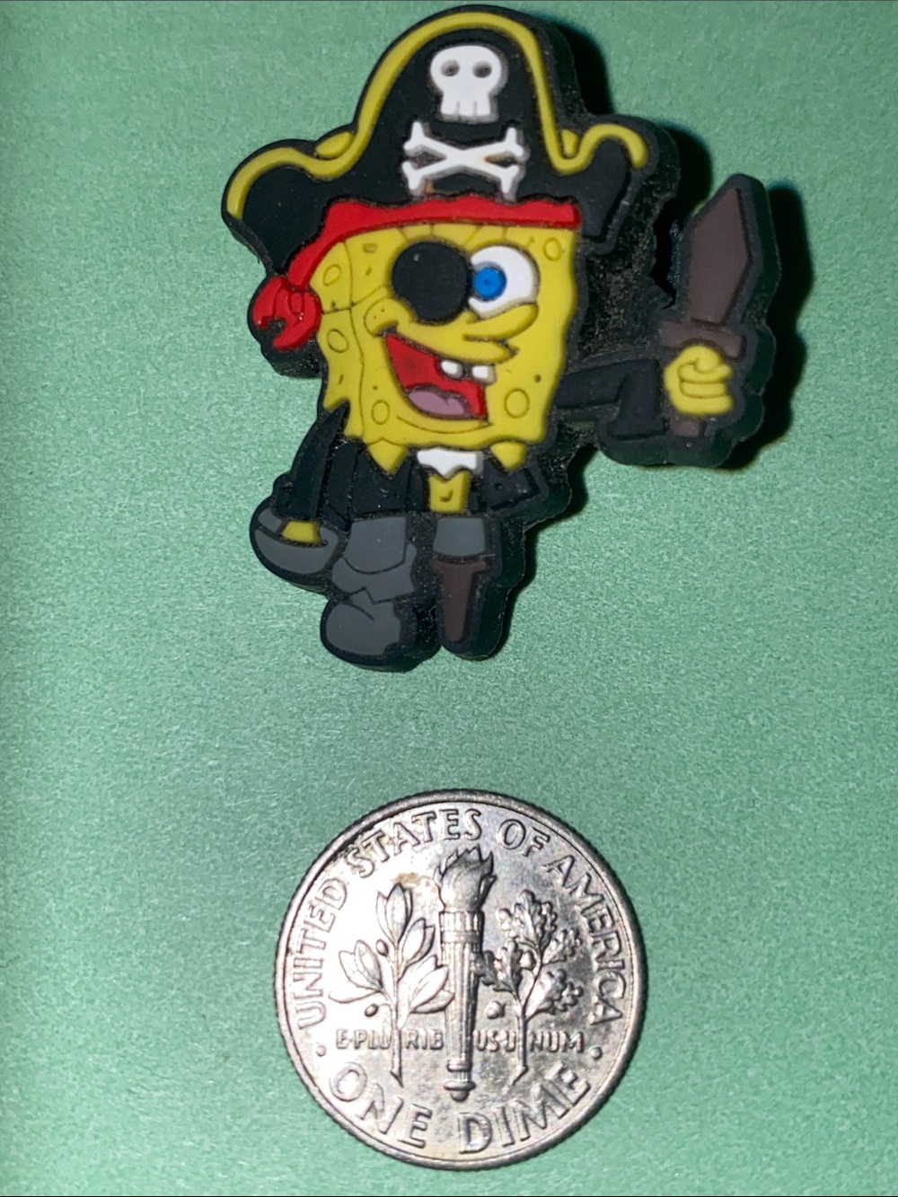 (10 for $15) SpongeBob SquarePants Dressed as a Pirate Cartoon Crocs Shoe Charms